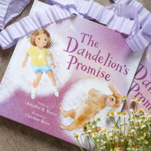 The Dandelion’s Promise hardcover children’s book featuring a girl and her dog in the Daintree rainforest, mindfulness activities, native animals, and sensory grounding illustrations.